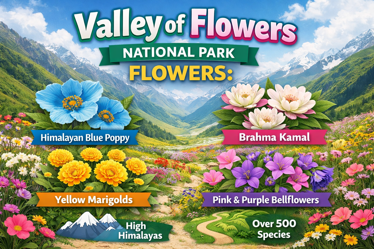 Valley of Flowers National Park Flowers